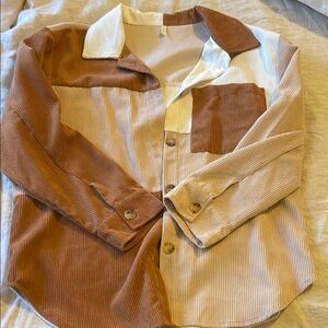 Corduroy patchwork shirt